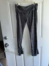Bobbie Brooks Ladies Gray Heathered Print Leggings Size M Super Soft