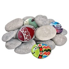 15PCS 2-3" Natural River Rocks for Painting Flat Stones for Arts Crafting