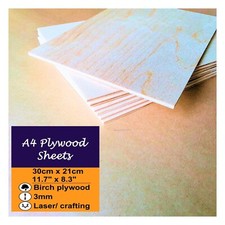 Birch Plywood Ply Premium Sheet A4 3mm Laser & Pyrography High Quality A4 Sheet