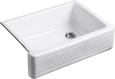 Kohler 7251-0 Whitehaven 29-11/16'' Farmhouse Enameled Kitchen Sink