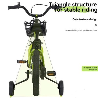 18 Inch Sporty Kids Bike w/training Wheels&Stand Adjustable Saddle,Fit Aged 5-10