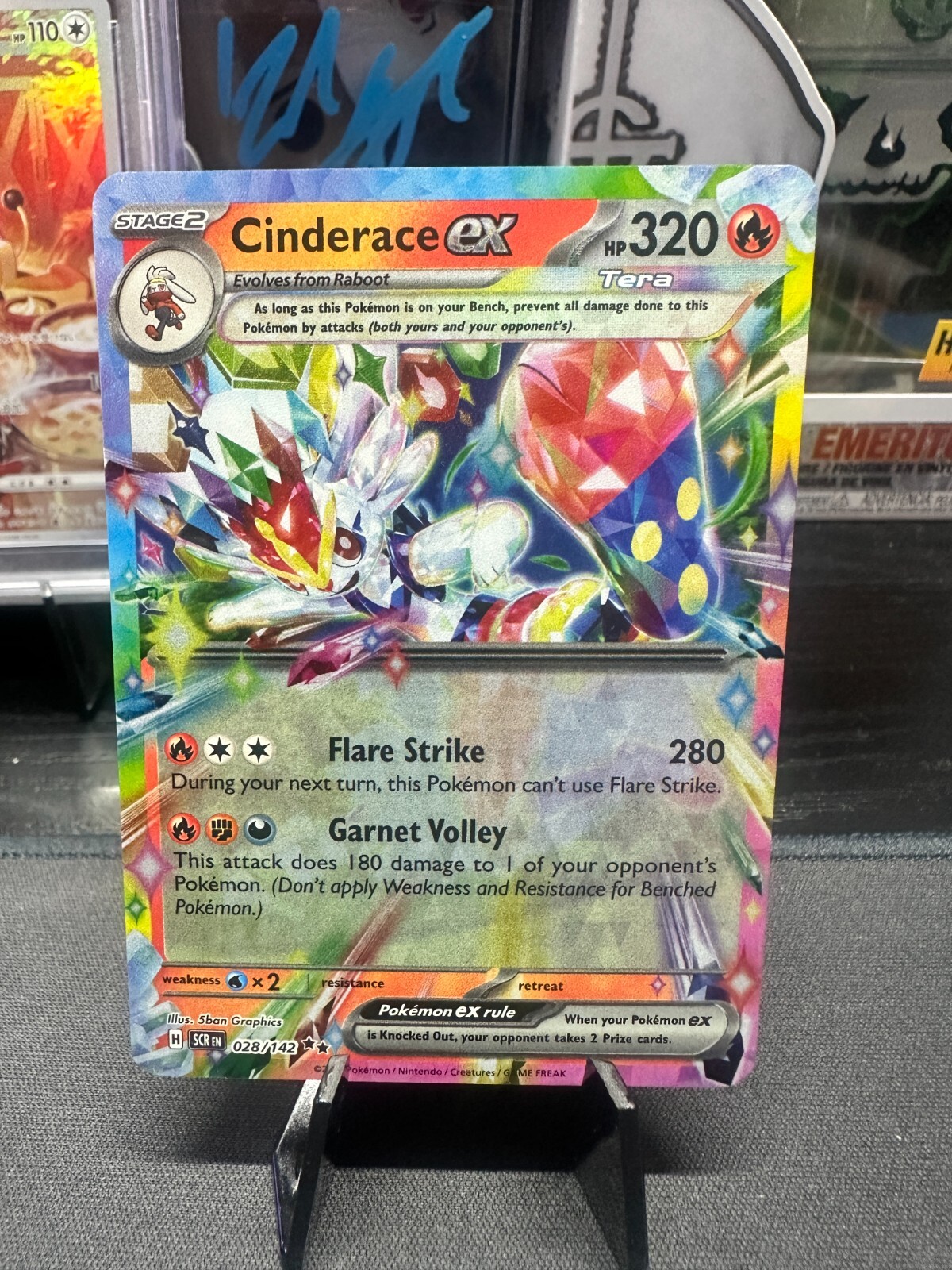 Cinderace ex # 028/142 SV07: Stellar Crown - M/NM Pokémon
