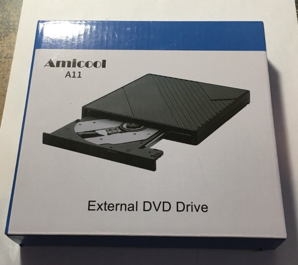 Amicool External DVD Drive (new in box) PlugandPlay CD/DVD Burner