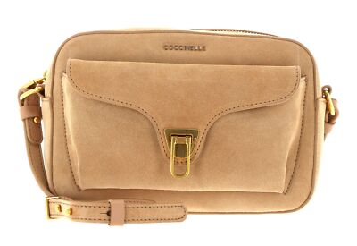COCCINELLE Beat Suede Handbag Leather Umhängetasche Tasche Toasted beige 