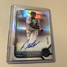 2022 Bowman Federico Polanco 1st REFRACTOR AUTO SP #CPA-FP /499 Miami Marlins