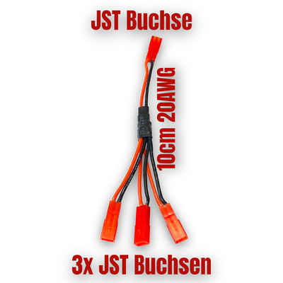   Adapter JST Buchse auf 3x JST Buchsen Male 10cm 20AWG Kabel Splitter Verteiler