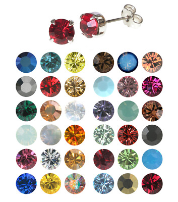 Modeschmuck Ohrstecker versilbert mit Swarovski Kristall in verschiedenen Farben