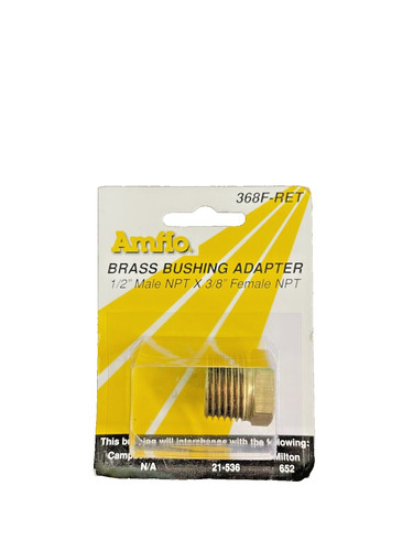 BUSHING BRASS (4-PACK) 1/2" MALE X 3/8" FEMALE NPT 368F-RET AMIFLO