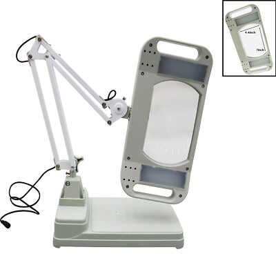 5X Benchtop Magnifier Lamp Magnifying Glass w/LED Light for Reading ...