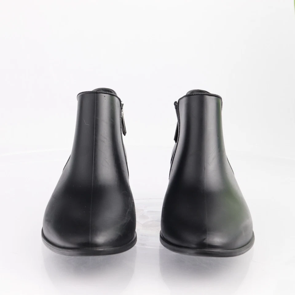 Sam Edelman Womens Petty Rain Boot Size 8 Black Rubber Zip Bootie Block Heel - Image 2 of 4