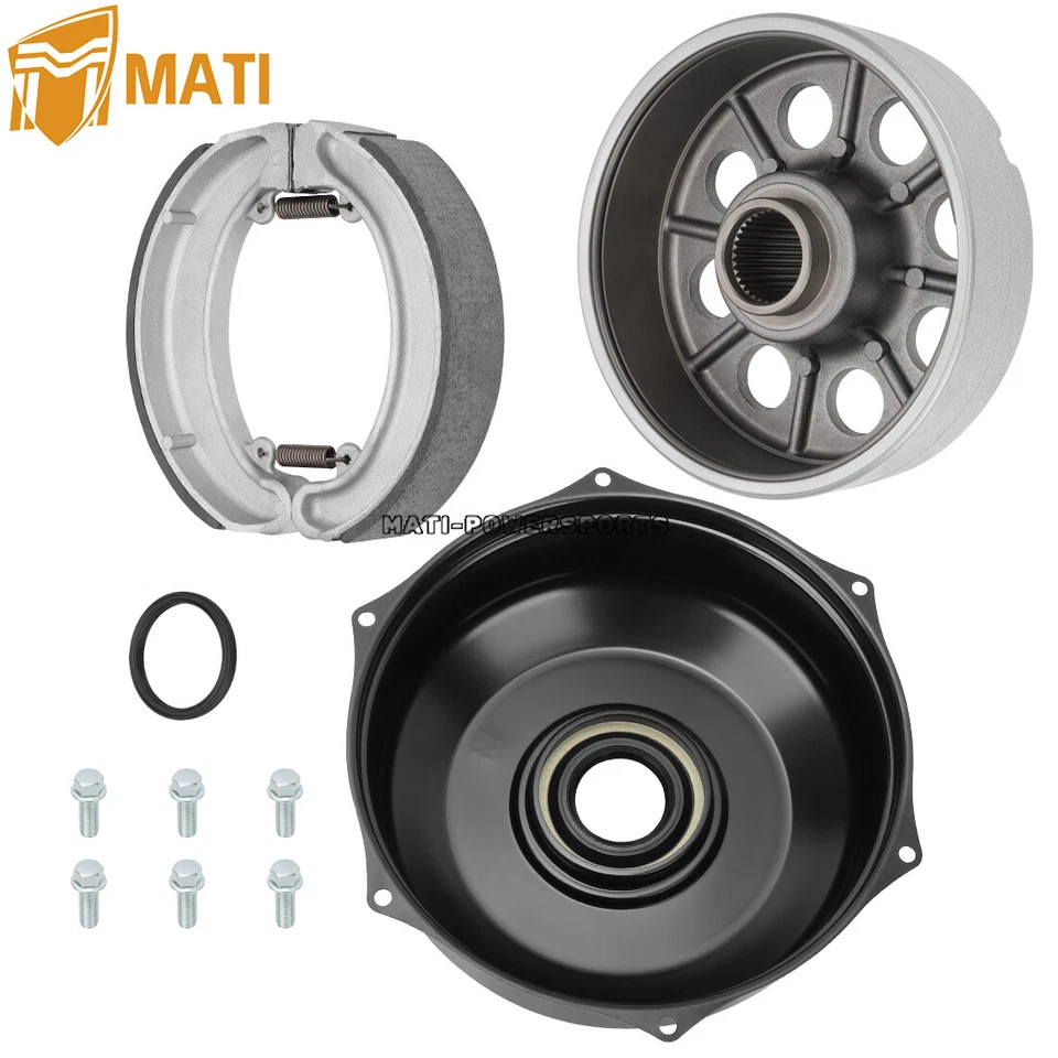 Zapatas de cubo de tambor de freno trasero y cubierta de tambor para Honda Fourtrax 300 TRX300FW 1988-2000 Foto 3 de 4