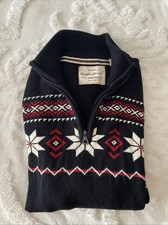 Weatherproof Vintage Men's 1/4 Zip Holiday Sweater Black Size L