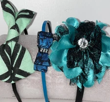 Bowknot Mint Green Aqua Headband Bows Hairband Girls Hair Accessories Lot