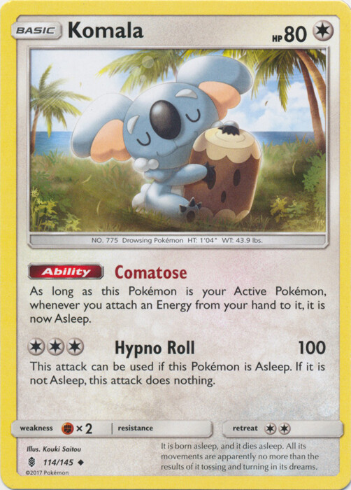 Pokemon Komala - 114/145 - Uncommon NM-Mint Guardians Rising