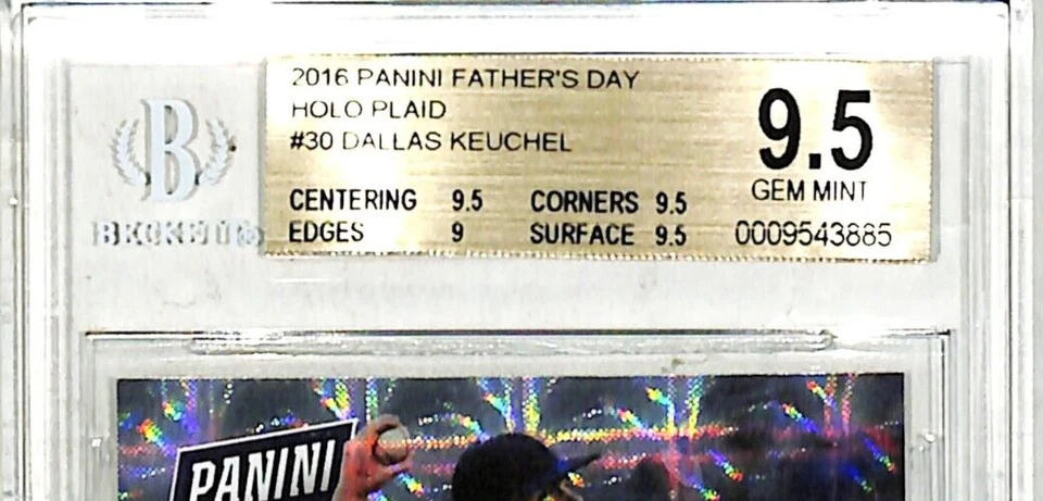 Tarjeta Panini 2016 Día del Padre Holo Cuadros Dallas Keuchel Astros Clasificada BGS 9.5 Foto 2 de 3
