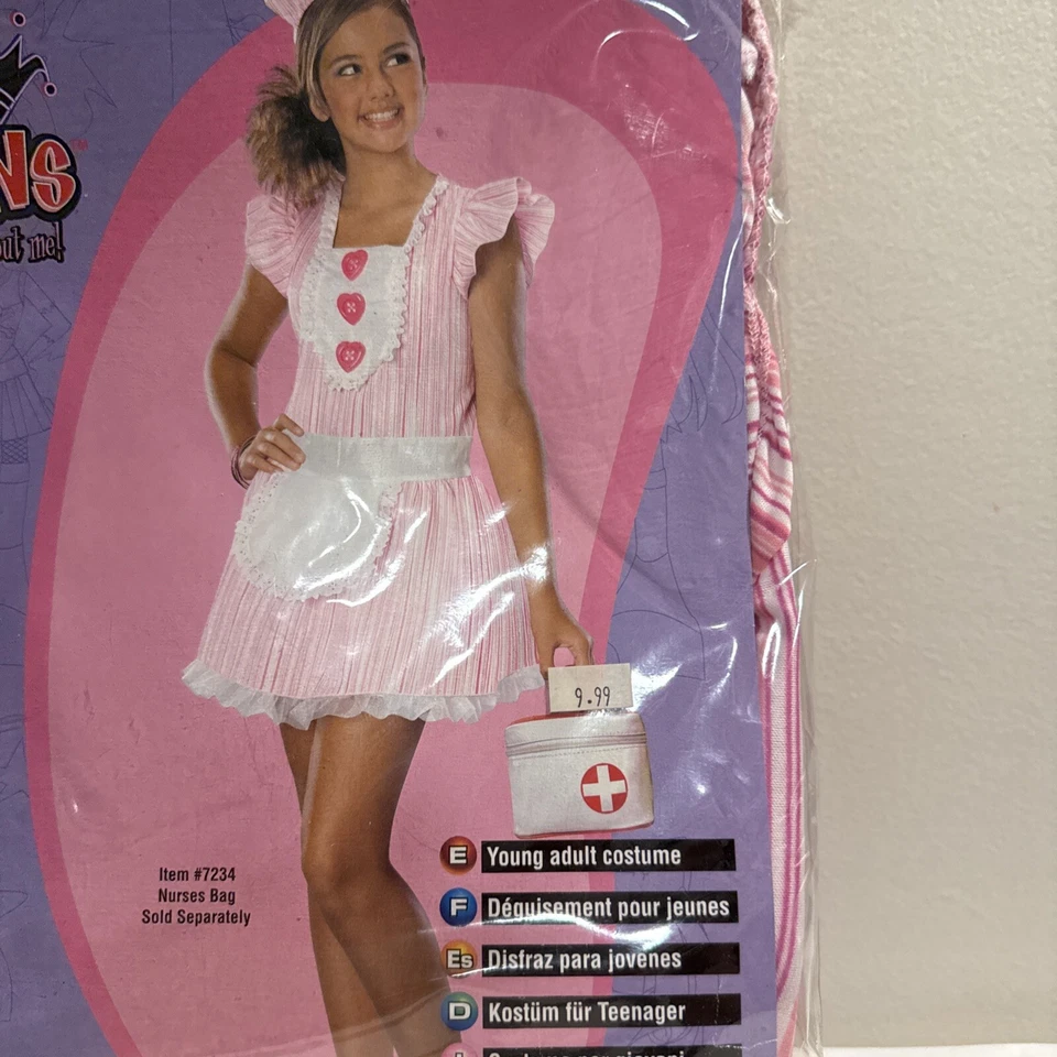 Nuevo Disfraz de Enfermera Drama Reina Rosa Blanco Elegante Halloween Adolescente Foto 3 de 4