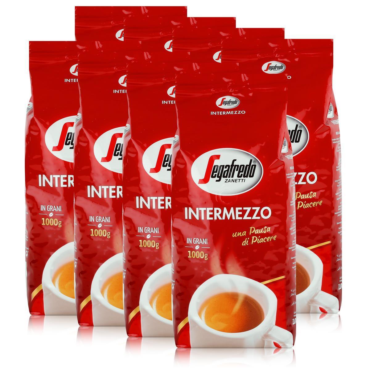 Segafredo Intermezzo Espresso Kaffee-Bohnen 1kg - Stark & Würzig (8er Pack)