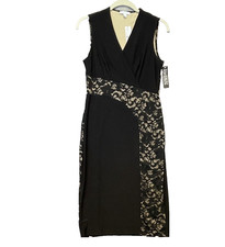 NWT NY&CO Stretch Lace Little Black Dress Fully Lined Sheath Sleeveless Medium