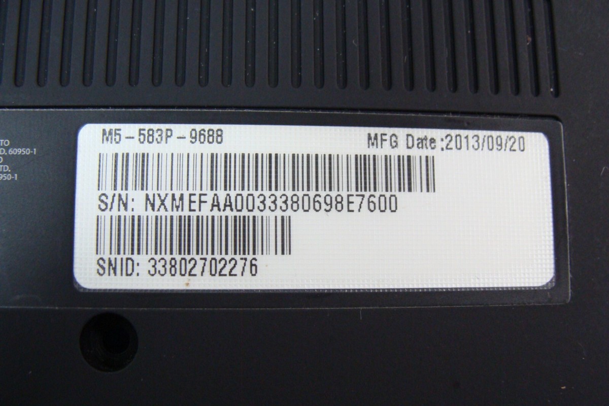 Acer Aspire M5 Series M5-583p Bottom Base Case 36ZRQBATN00