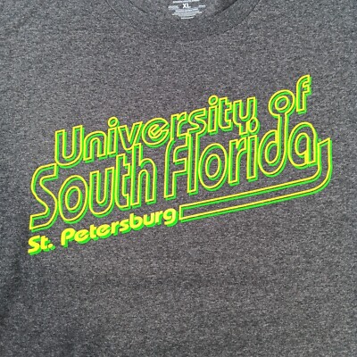 Champions Top Womens Extra Large Gray Green USF St Petersburg Graphic Tee