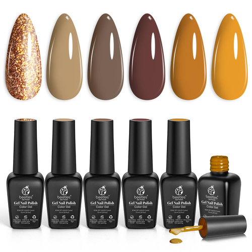 Pintura de Uñas Pro UV/LED De Gel Otoño Invierno Colores Gel Amarillo Rojo Set - Imagen 9 de 12