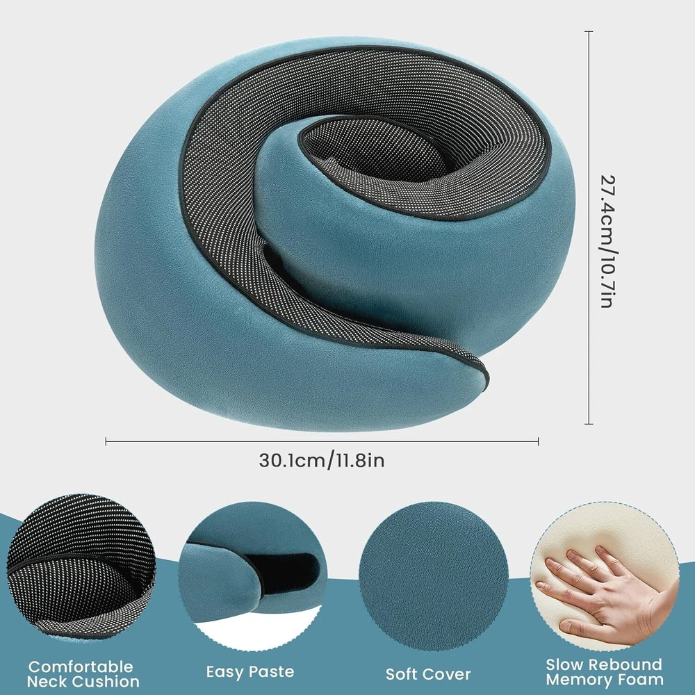 Travel Pillow Neck Support, Memory Foam, Compact Design, Ideal for Airplane Car