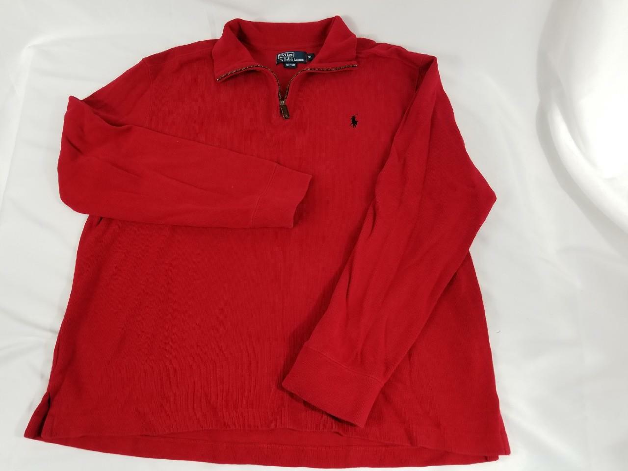 Polo uomo by Ralph Lauren quarto zip pullover maglione giacca rosso pony taglia XL