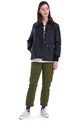 NEW Barbour Tawny Water Resistant Waxed Jacket - Navy Blue - 4 US