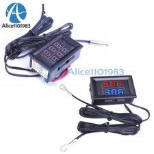 Dual Display DC 4-28V Thermometer with NTC Metal Probe Temperature Sensor Meter