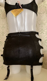 Agent Provocateur leather 36D 36B 34DD bra & suspender skirt SET soiree Marcella