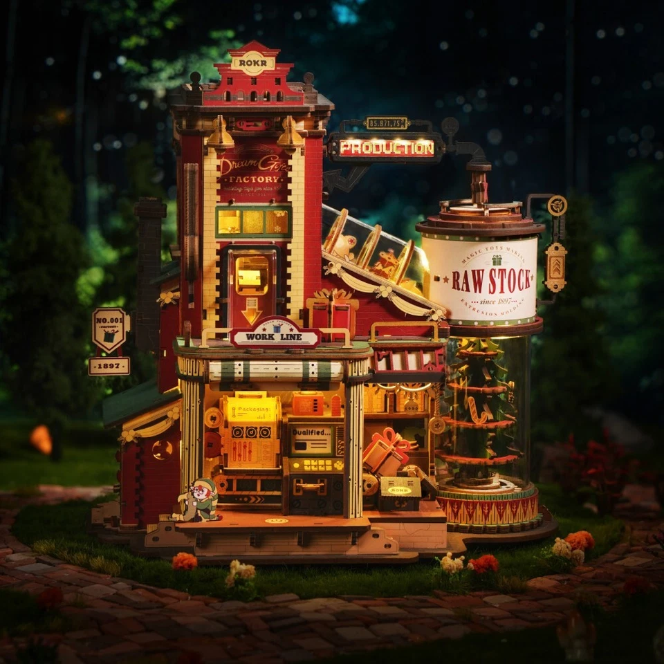 ROKR 3D Wooden Puzzle Music Box Model Kit Christmas Dream Gift Factory Xmas Gift - Image 2 of 4