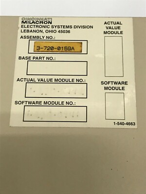 CINCINNATI MILACRON SIEMENS 3-720-0159A *EXPRESS SHIP AVAILABLE ON REQ