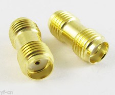 100pcs Gold SMA Female to SMA Female F/F Straight RF Coaxial Adapter Connectors