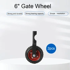 2Pcs 6" Gate Wheel Metal Tube Fence Gate Wheel Heavy Duty Farm Gate Helper Wheel