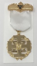 Scottish Rite Commander In Chief Wings Up Jewel w/White Ribbon (Made in the USA)