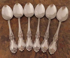 Oneida Louisiana Set of 6 Teaspoons Spoons Community Stainless Flatware Lot H