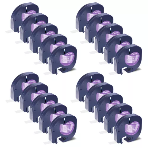 20 pezzi ricariche etichetta 1/2" nero su nastro trasparente 16952 per Dymo LetraTag LT-100H - Foto 1 di 14