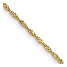 14k Yellow Gold 1.10mm Singapore Chain Necklace 24" 1.43g for Mom