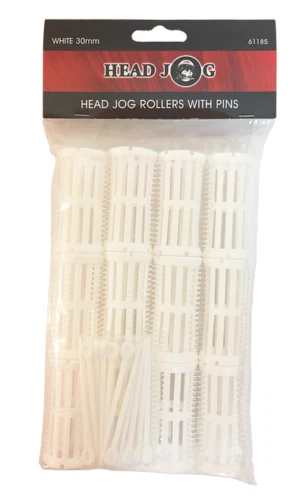 HAIR TOOLS Head Jog - Brush Rollers - White - 30mm (12pk)