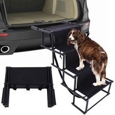 Portable Folding Pet Dog Ramp Steps Non-Slip Ladder 4 Stairs for Car SUV Truck