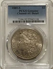 1889 S Morgan Silver Dollar PCGS AU Details Tough Date Morgan