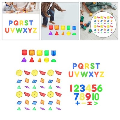 Semitransparent Pattern Blocks Sensory Toy Learning Development Colorful Solids