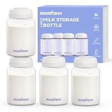 Breastmilk Storage Bottle 4 Pack, 10oz Milk Storage Bottle   Wide-Neck Fit fo...