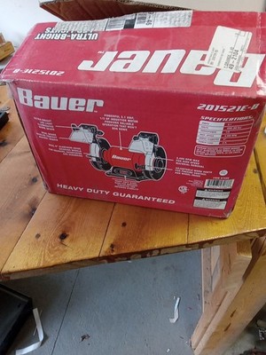 Bauer 201521E-B 6'' Bench Grinder W/ LED Lights . Used Tested Working 