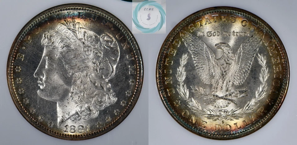 1881-S Morgan Silver Dollar $1 NGC MS65 w/CAC – Lustrous & Attractive Rim Toning - Image 4 of 4