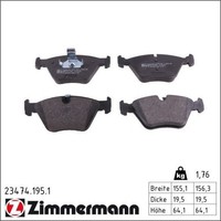Zimmermann 23474.195.1 Bremsbelagsatz FüR BMW Wiesmann Z3 Z4 3 5 MF3 E34 E36