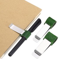 2 Stiftehalter FüR Notebook, Messing Graviert Retro, GrüN/Silber