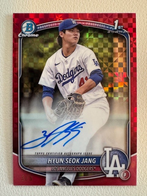 2025 Bowman Chrome 1st Hyun-Seok Jang Red X-Fractor Auto /5 #CPA-HJ
