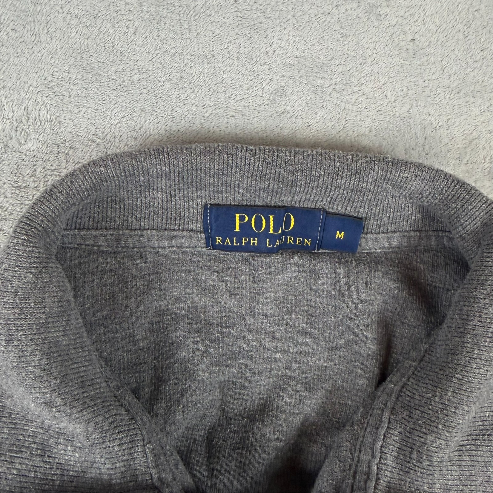 Vintage Polo Ralph Lauren 2000's Grey Size Medium 1/4 Quarter Zip Jumper image 5