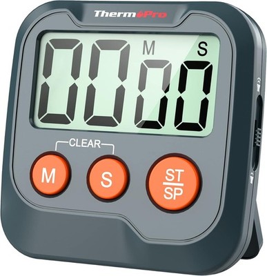 Digitaler Küchentimer mit großem LCD-Display, Countdown/Count Up 99min 59s,